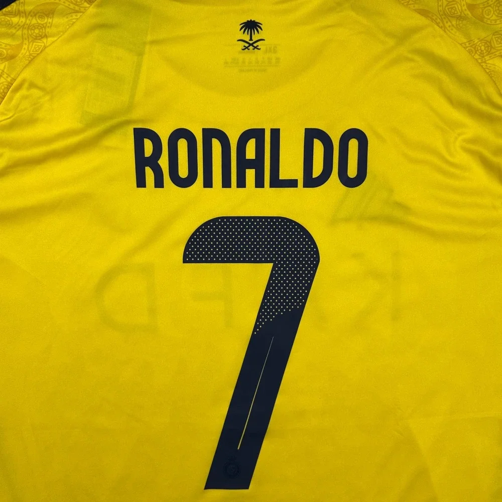 Al Nassr Ronaldo 7 Jersey Mens 3XL Adidas Slim Fit Home Kit Yellow NEW